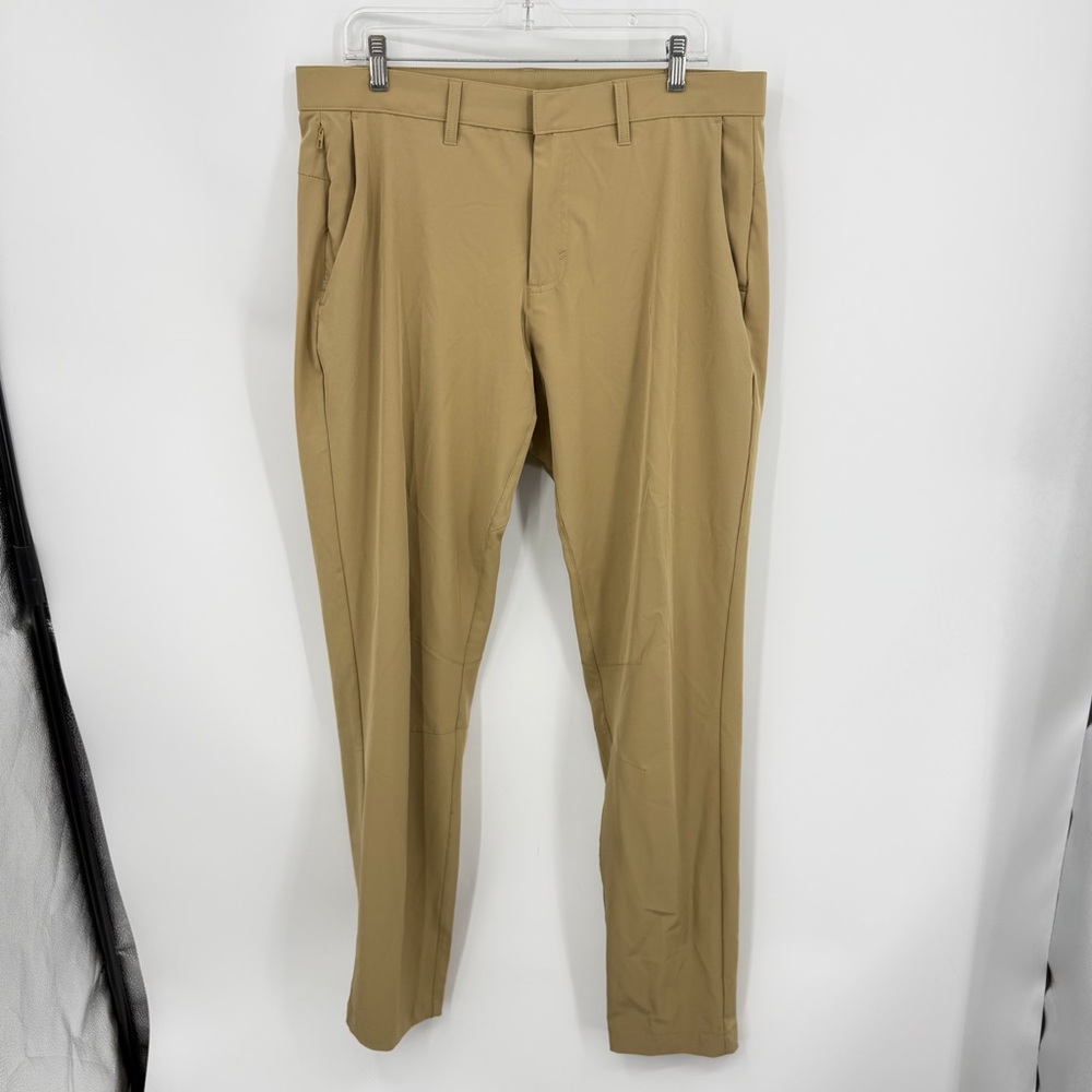 Fabletics Pants Mens 35x33 Tan The Only Pant Golf Performance Stretch Casual